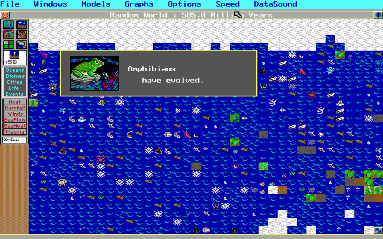 Screenshot from SimEarth: The Living Planet