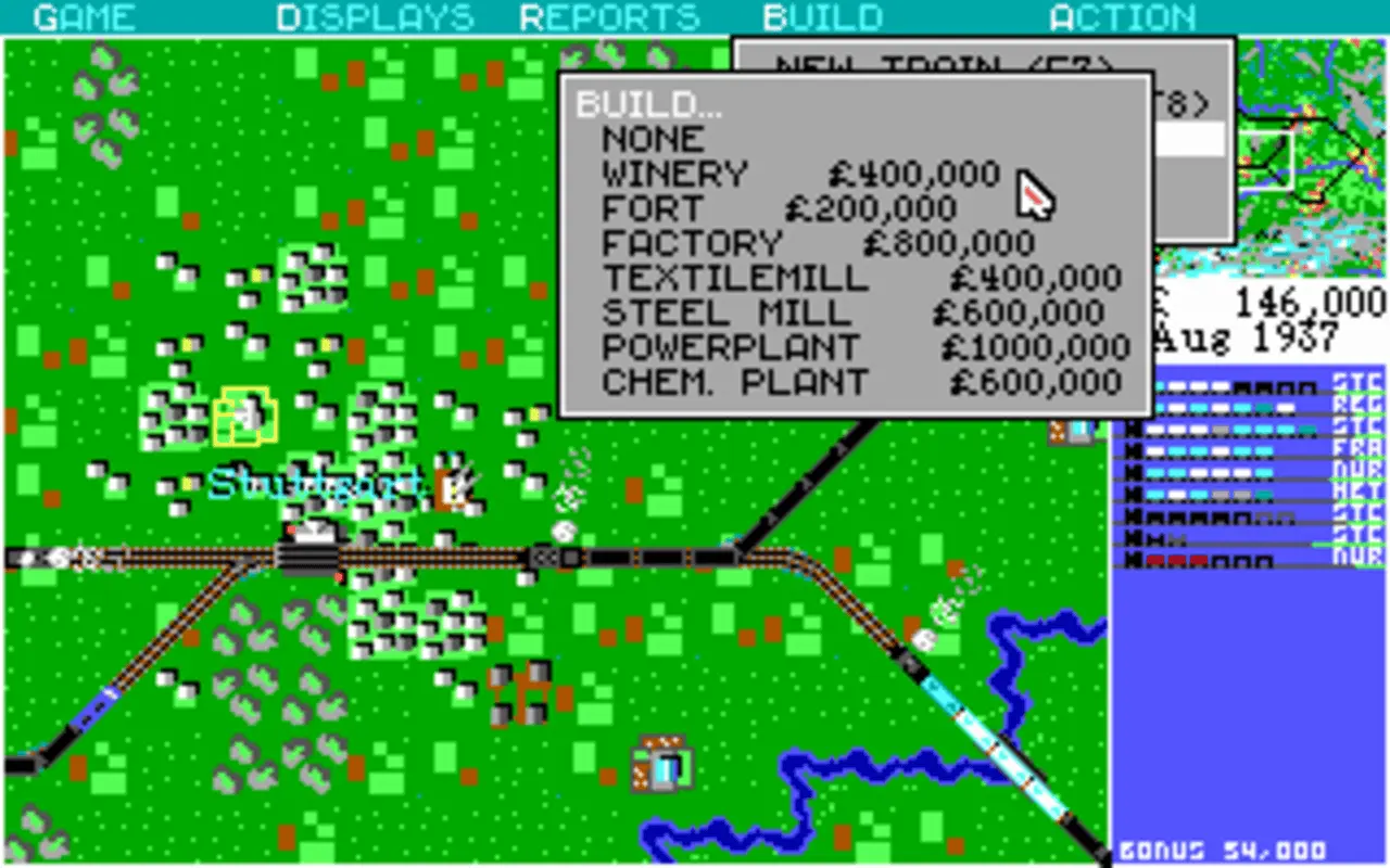 Screenshot from Sid Meier's Railroad Tycoon