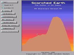 Screenshot from Scorched Earth