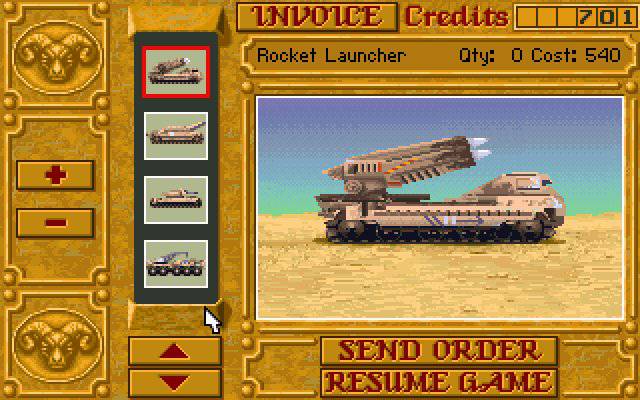 Screenshot from Dune II: The Building of a Dynasty