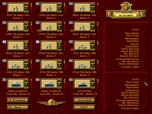 Screenshot from Panzer General